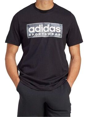 adidas Black Crew Neck Sportswear Logo Tee